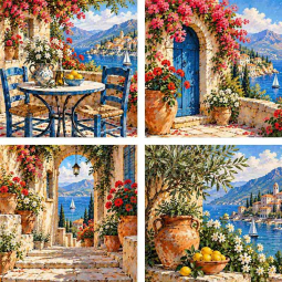 Memories of the Mediterranean by AOT Designs Ceramic Accent & Decor Tile Set - AOT-ATSet5