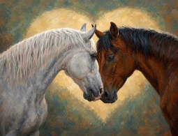 Horses in Love by AOT Designs Ceramic Accent & Decor Tile AOT110AT