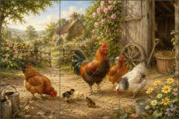 Country Farmyard by AOT Designs Ceramic Tile Mural AOT116