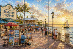 A Visit to Mallory Square by AOT Designs Ceramic Tile Mural AOT125