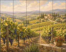 Vineyard Harvest by AOT Designs Ceramic Tile Mural AOT135CS