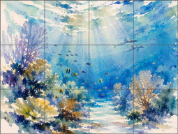 Fiji Reef Dreams by AOT Designs Ceramic Tile Mural AOT136