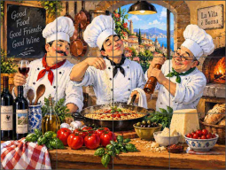 Pasta Night in Tuscany by AOT Designs Ceramic Tile Mural AOT139