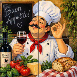 Buon Appitito by AOT Designs Ceramic Tile Mural AOT140