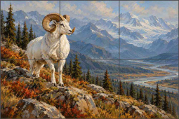 High Country Ram by AOT Designs Ceramic Tile Mural AOT148