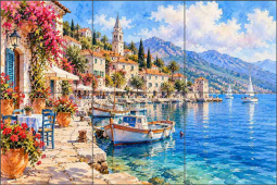Along the Harbor by AOT Designs Ceramic Tile Mural AOT150