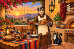 Dinner with San Pascual by AOT Designs Ceramic Tile Mural AOT151
