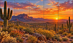 Arizona Afterglow by AOT Designs Ceramic Tile Mural AOT155