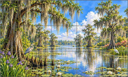 Whispers of the Bayou by AOT Designs Ceramic Tile Mural AOT160