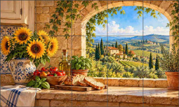 Tuscan Outdoor Kitchen by AOT Designs Ceramic Tile Mural AOT163