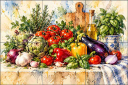 Fresh From the Market by AOT Designs Ceramic Tile Mural AOT166