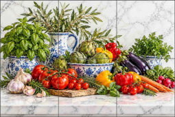 The Garden's Bounty by AOT Designs Ceramic Tile Mural AOT169