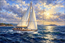 Chasing the Sun by AOT Designs Ceramic Tile Mural AOT176