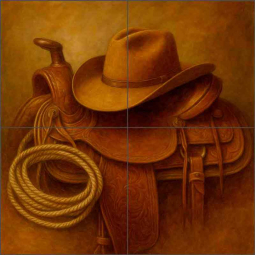 Ready to Ride by C H Ching Ceramic Tile Mural CHC104