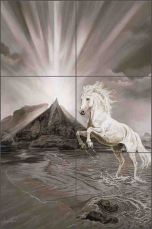 Mythic Horse by Kim McElroy Ceramic Tile Mural KMA079