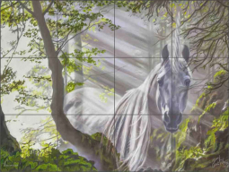 Unicornuus by Kim McElroy Ceramic Tile Mural KMA084