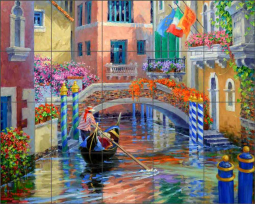 Shimmering Reflections by Mikki Senkarik Ceramic Tile Mural MSA313