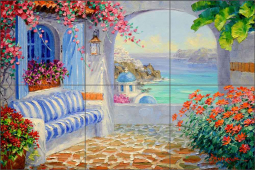 Breathe in the Scent of the Sea by Mikki Senkarik Ceramic Tile Mural MSA316