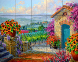 High in the Hills of Tuscany by Mikki Senkarik Ceramic Tile Mural MSA319