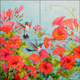 Morning Glory Delight by Mikki Senkarik Ceramic Tile Mural MSA323