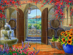 Vintner's View by Mikki Senkarik Ceramic Tile Mural MSA327