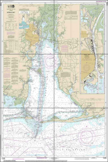 Mobile Bay Nautical Chart Ceramic Tile Mural Naut-Chart-11376