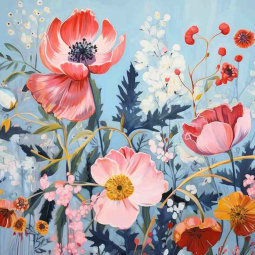 Flowers of Grace 7 by Lazar Studio Ceramic Accent & Decor Tile OB-LAZ148-6AT