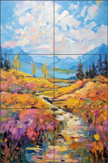 Mountain Bouquet by Ray Powers Ceramic Tile Mural OB-RPA645