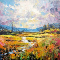 Languid Stream by Ray Powers Ceramic Tile Mural OB-RPA651