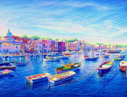 Visiting Mediterranean Sea by Mayumi Ohno Ceramic Accent & Decor Tile POV-MO011AT