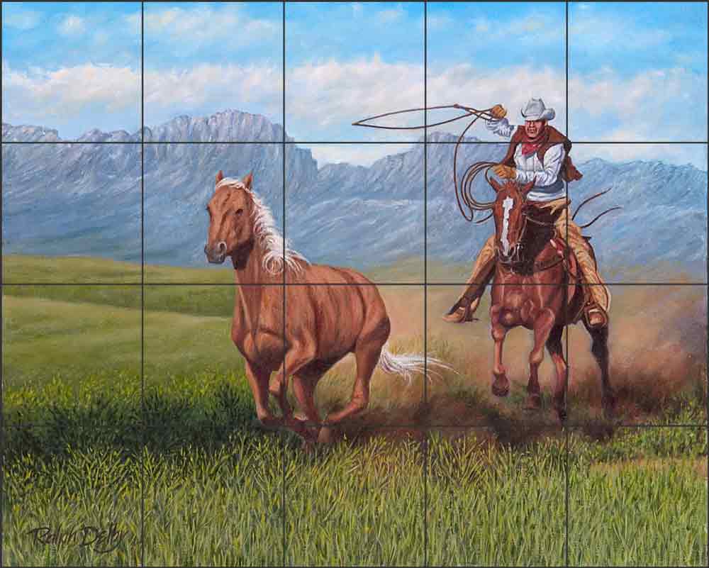 Back to the Herd by Ralph Delby Ceramic Tile Mural RDA014