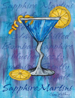 Sapphire Martini by Sara Mullen Ceramic Accent & Decor Tile SM019AT