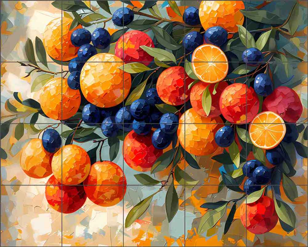 Mediterranean Citrus 3 by WDW Designs Ceramic Tile Mural WDW181