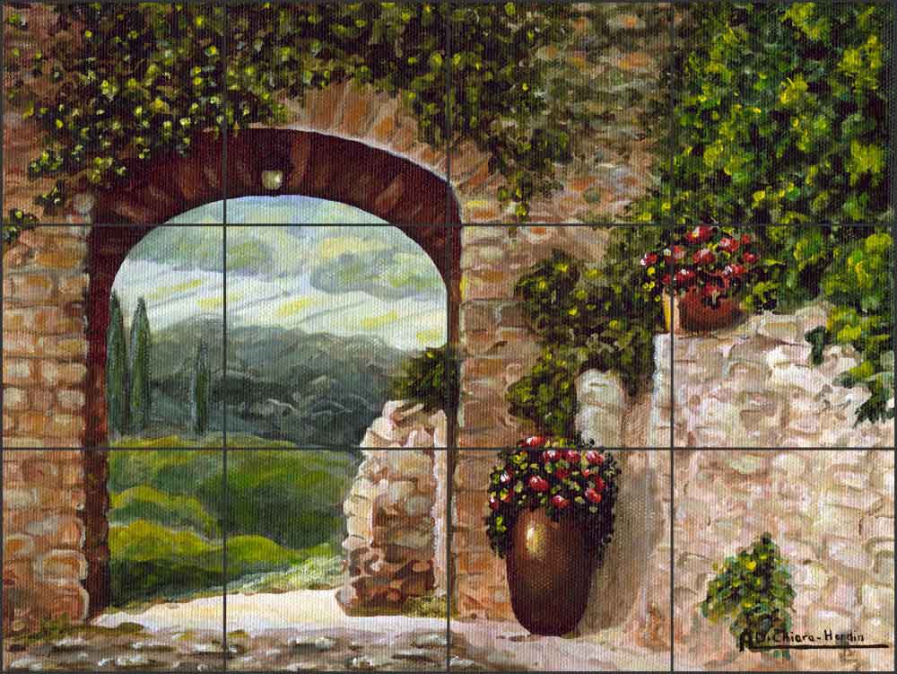Tuscan Arch by Angelica Di Chiara Ceramic Tile Mural - ADCH009