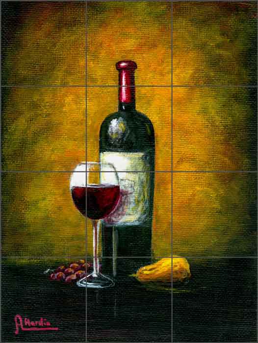 Wine Glow by Angelica Di Chiara Ceramic Tile Mural ADCH015