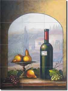 Hardin Wine Fruit Ceramic Tile Mural 12.75" x 17" - ADCH021