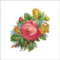 Vintage Flowers 017 by DP Art Ceramic Accent & Decor Tile AFL017AT