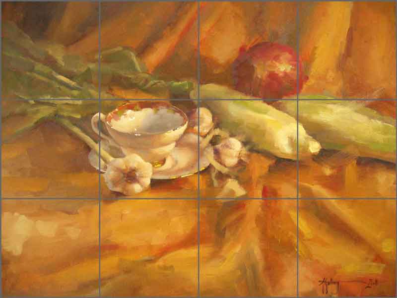 Gutting Kitchen Vegetable Ceramic Tile Mural - AGA005