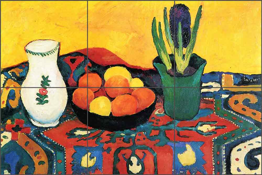 Still Life with Hyacinthe by August Macke Ceramic Tile Mural AM4001