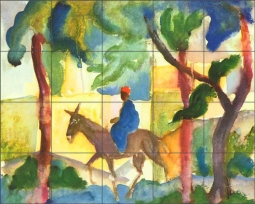 Donkey Rider by August Macke Ceramic Tile Mural AM4002