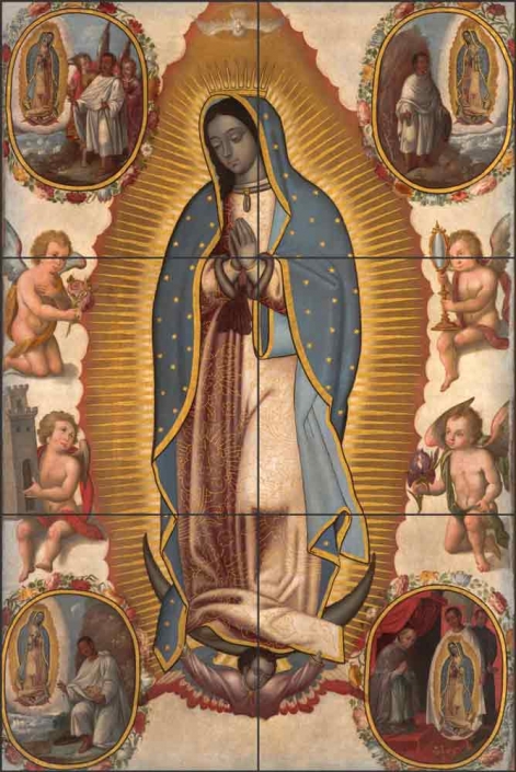 Virgin of Guadalupe Ceramic Tile Mural AOT001: Artwork On Tile