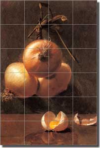 Bache Onion Vegetable Ceramic Tile Mural 17" x 25.5" - BB001