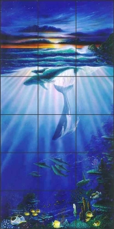 Moku Lua Dawn by John Enright Ceramic Tile Mural BC-JE08