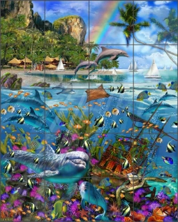 Tropical Treasures by John Enright Ceramic Tile Mural BC-JE12