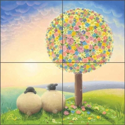 Falling for Ewe by Lucy Pittaway Ceramic Tile Mural BC-LP05