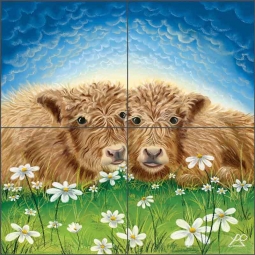 Ginger and Biscuit by Lucy Pittaway Ceramic Tile Mural BC-LP06
