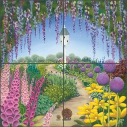 Strolling Home by Lucy Pittaway Ceramic Tile Mural BC-LP10
