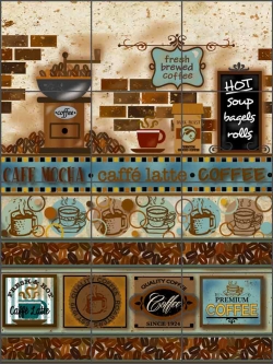 Cafe Latte 1 by Trena Olsen Ceramic Tile Mural BC-TO01