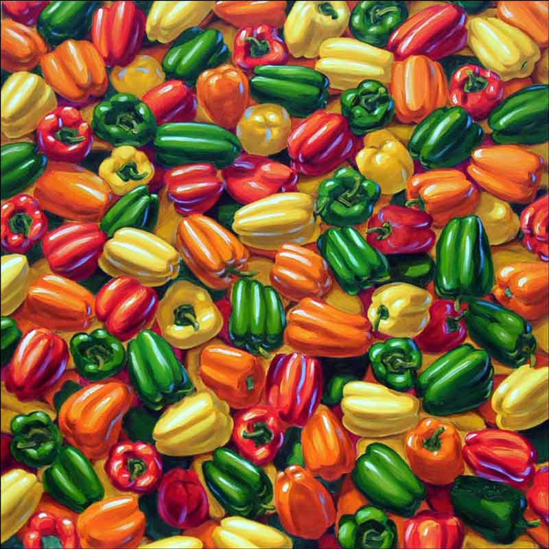 Cole Vegetable Peppers Ceramic Accent Tile  - BCA010AT