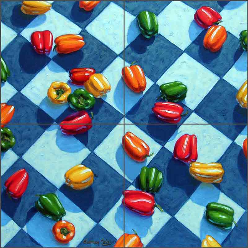 Colorful Kin by Beaman Cole Ceramic Tile Mural BCA012